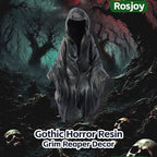 Halloween Fun Miniature Grim Reaper Figurine,Gothic Horror Resin Grim Reaper Decor,for Bookshelf Decor,Desk Trinkets,Collectible,Party Gifts
