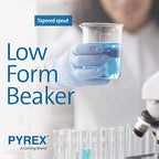 PYREX Griffin Borosilicate Glass Beaker- Low Form Graduated Measuring Beaker with Spout– Premium Scientific Glassware for Laboratories, Classrooms or Home Use - PYREX Chemistry Glassware, 250mL, 12/Pk