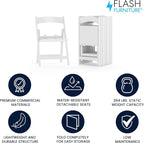 Flash Furniture Hercules Series Kids Padded Folding Chairs for Children, Children's Event Seats with 264-lb. Static Weight Capacity, Set of 10, White