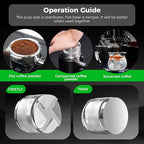 IKAPE Coffee Products, 53mm Coffee Distributor & Hand Tamper, Adjustable Depth Espresso Distributor Fits All 53mm Espresso Portafilter, Compatible with 54MM Breville Bottomless Portafilter (Silver)
