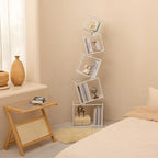 Bookshelf, 5-Tier Bookcase White, 67" Tall White Bookshelf, 5 Tier Bookshelf, Industrial Bookshelf, Modern Book Storage, Storage Shelves for CDs/Books/Home Decor, Display Shelf