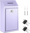 Yaocom Metal Money Box,Morandi Purple,10.24 x 5.71 x 2.95 Inch,No Lid | Wall Mounted Drop Donation Cash Box for Farm Stand Collection Safe Suggestion Box with Lock Container for Home Office Outdoor