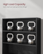 VASAGLE Bookshelf, 31.5 Inches Wide, 3-Tier Open Bookcase with Adjustable Storage Shelves, Floor Standing Unit, Ebony Black ULBC173T56