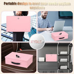 xydled Fireproof Document Box with Key Lock, Fire Safe Box, Pink | Fire and water resistant lock box for documents, passports, cash and valuables, keeping secure at home, 12.8 x 8.5 x 4.5 Inch