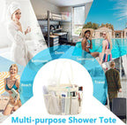 Fammart Mesh Shower Caddy Portable for College Dorm Room Essentials, Odorless Polyester Large Shower Tote Bag with Dual Handles, 8-Pocket Quick-Dry Toiletry Organizer for Travel, Beach, Camping, Gym
