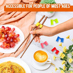 500 Pcs Reusable Chopsticks Helper Multicolor Plastic Practice Chopstick Trainer Hinges Connector Training Chinese Chop Non Slip Stick Helper for Adult Learner Beginner
