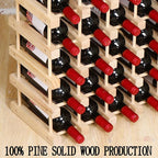 Wine Rack Small countertop Cabinet Stackable Storage Wooden freestanding Floor Wine Holder (50 Bottles)