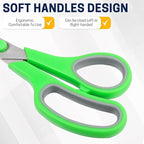 BURVAGY 20 Pack 8" Scissors All Purpose, Heavy Duty Scissors for Office | Scissors Bulk Multipurpose Comfort-Grip Sharp Adult Office Scissors Set Sewing Fabric Stainless Steel Blades, Right/Left Hand