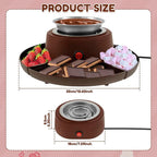 2-in-1 Electric Chocolate Fondue & Marshmallow Toaster Set, with 4 Forks & Detachable Trays, DIY Dessert Station for Parties & Birthdays
