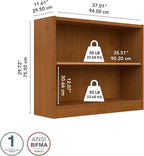 Bush Furniture Universal Small 2 Shelf Bookcase in Natural Cherry