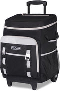 INSMEER Cooler with Wheels and Handle, 80 Cans/50L Rolling Cooler, Portable Soft Sided Cooler with Wheel, 2-in-1 Collapsible Trolley Cart, Large Coolerbag for Grocery Shopping