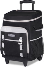 INSMEER Cooler with Wheels and Handle, 80 Cans/50L Rolling Cooler, Portable Soft Sided Cooler with Wheel, 2-in-1 Collapsible Trolley Cart, Large Coolerbag for Grocery Shopping