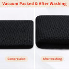 Homaxy 100% Cotton Waffle Weave Kitchen Dish Cloths, 7-Pack, Black | 12 x 12 Inches, Ultra Soft Absorbent Dish Towels, Quick Drying Dish Rags with Hanging Loop
