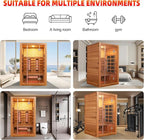 2 Person Infrared Sauna Room with Red Light Therapy, Wood Indoor Saunas Spa with WiFi Control, Oxygen Bar, Speaker, Backrest, 1800W/220V, Ideal Sauna for Gym, Home (Canadian Hemlock)