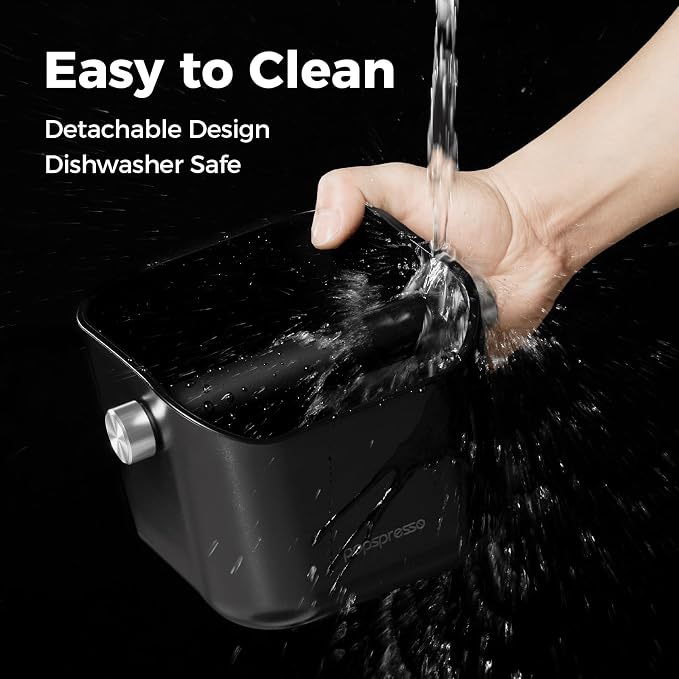 Espresso Knock Box for Coffee Grounds, 1.5L Large Capacity Coffee Knock Box with Quiet Knock Bar, Detachable & Dishwasher Safe, Non-Slip Base for Home Espresso Bar