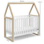 Storkcraft Orchard 5-in-1 Convertible Crib (White with Driftwood) – GREENGUARD Gold Certified, Canopy Style Baby Crib, Converts from Crib to Toddler Bed, Daybed and Full-Size Bed