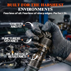 ANBOSON 10 Mil Heavy Duty Mechanic Nitrile Gloves, Large Black 100 Count | Diamond Grip,Latex Free,Chemical Resistant Disposable Thick Rubber Gloves for Auto Repair, Industrial, Food, Work ,BBQ,Men