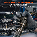 ANBOSON 10 Mil Heavy Duty Mechanic Nitrile Gloves, XLarge Black 200 Count | Diamond Grip,Latex Free,Chemical Resistant Disposable Thick Rubber Gloves for Auto Repair, Industrial, Food, Work ,BBQ,Men
