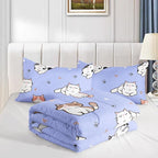 Datura home Purple Kawaii Cat Comforter Bedding Set for Girls Kitten Purple Print Cute Animal Pattern Bedding Set with 1 Comforter and 2 Pillowcases for Girls Bedroom All Season(Cat Purple Full)