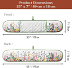 Maison d' Hermine Double Oven Mitts 100% Cotton Double Oven Glove (7"x35") | Heat Resistant BBQ Cooking Gloves with Loop Baking Grilling Kitchen Hotel Home Farmhouse Spring Summer - Printemps