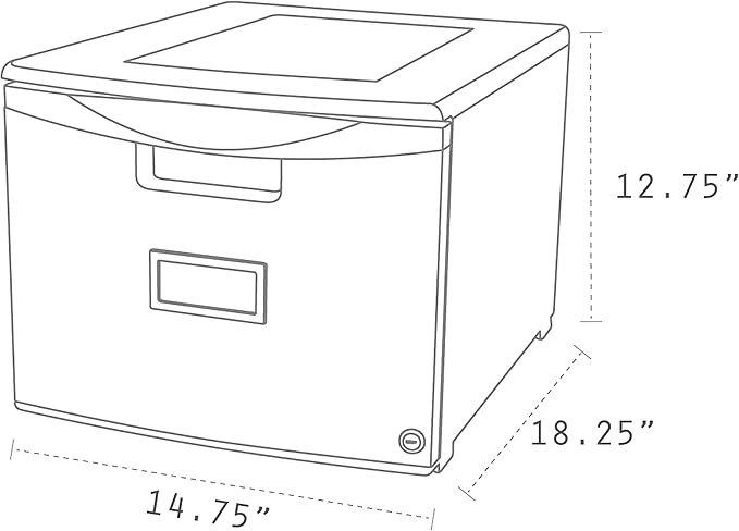Storex 61266B01C File Cabinet, 1-Pack, Gray/Black