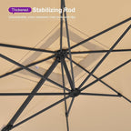 PURPLE LEAF 10ft Patio Umbrella Square Large Outdoor Windproof Offset Umbrella with 360° Rotation Cantilever Umbrella for Garden Deck Backyard Pool Beige