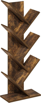 Furinno Tree Bookshelf 7-Tier Floor Standing Tree Bookcase, Amber Pine