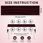 Pack of 15 | Burgundy | 14ft Chiffon Table Runner 29x170 Inches Long Romantic Rustic Sheer Gauze Runner for Wedding Bridal Shower Birthday Banquets Engagement Spring Easter Boho Decorations