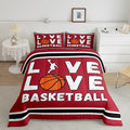 Feelyou Basketball Bedding Set King Size Gaming Sports Comforter Set for Kids Boys Girls Decor Ball Games Comforter Gift for Basketball Lover Duvet Set Bedroom Quilt Set