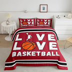 Feelyou Basketball Bedding Set King Size Gaming Sports Comforter Set for Kids Boys Girls Decor Ball Games Comforter Gift for Basketball Lover Duvet Set Bedroom Quilt Set