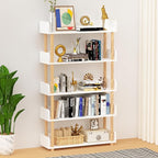 5-Tier Wooden Bookshelf, Modern Open Bookcase with Top Edge and Solid Wood Frame, Freestanding Bookshelf Storage Organizer for Home Office Living Room