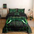 5 Pieces Gaming Bedding Set for Boys Gamer Comforter Set Twin Size,Video Game Comforter for Kids Teen 3D Gaming Geometric Microfiber Bedding Sets 5 Pieces Bed in A Bag Sets H50021,Twin