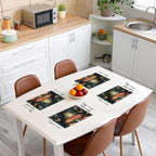 Feelyou Frog Placemats Set of 4 Cute MushKitchen Dining Table Placemats for Dining Table Indoor Outdoor Kitchen 12"x18" Cartoon Mushrooms Table Mats Placemat Kawaii Decor Table Place Mats Animal Print