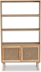 Baxton Studio Faulkner Bookcases, Beige/Natural Brown