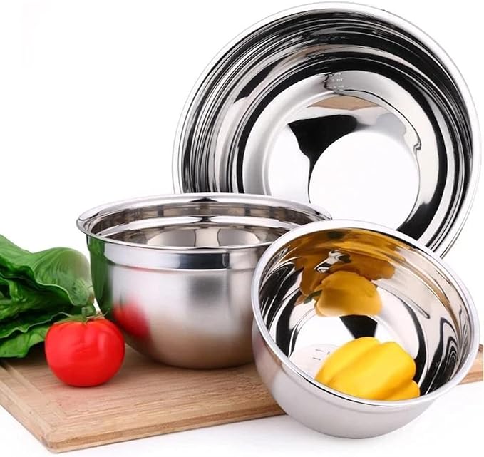 Deep Professional Quality Stainless Steel Mixing Bowl For Serving, Mixing Cooking and or Baking-14.5 Quart, Pack of 6, 1192-6