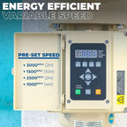 XtremepowerUS 3HP Variable Speed High-Flo Pool Pump In-Ground Pool 230V, 1-1/2” & 2” Pipe Adapters Energy Star Certified