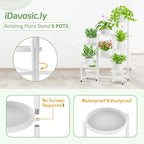 iDavosic.ly Plant Stand Indoor Outdoor, 8 Tier Corner Metal Flower Display Holder Shelf, Folding Tall Orchid Rack for Patio Balcony Porch Garden Living Room House, White