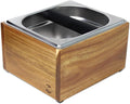 Acacia Wood Espresso Knock Box, Large Capacity with Stainless Steel Interior, Silicone Knock Bar, Anti-Slip Base, Noise-Reducing & Shock-Absorbing Design, Removable for Easy Cleaning