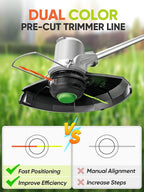 12 Pack AL2420PD Replacement Twisted Trimmer Line Compatible with All EGO 15-Inch String Trimmers Weed Eater, Dual Color Pre-Cut 0.095" 168Ft Weed Wacker String line for EGO Trimmers String
