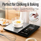 EILISON Smart Kitchen Scale with Nutrition Calculator, Digital Food Scale, Large TFT Color Display, Bluetooth App for 999+ Foods, Calorie Counter & 24 Nutrients Analyzer, 5000g Capacity (Black)