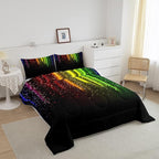 Abstract Ombre Comforter Set Kids Teens Colorful Bedding Set Decor Red Blue Green Yellow Comforter Room Decor 2Pcs Twin Size