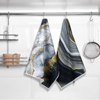 Boyiee Set of 6 Marble Kitchen Towels Gold Black Marble Tea Dish Towels 24 x 16 Inches Modern Absorbent Hand Washcloths Housewarming Gifts for Farmhouse Kitchen Bathroom Decorations