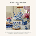 MACKENZIE-CHILDS Enamel Dinner Plate, Decorative Dinnerware Plate, 10 Inches, Set of 1, Blue-and-White Royal Check