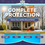 Buffalo Blizzard Supreme Plus 16 ft x 32 ft Rectangular Winter Pool Cover | Tan/Silver | Heavy Duty for Above Ground Swimming Pools | Easy Install | Cold & UV Resistant | Seasonal Debris Protection