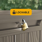 180 Gallon Outdoor Storage Box Waterproof Lockable Resin Deck Box Large, Patio Storage Bin for Pool Accessories Cushion Furniture, Garden Tools, UV-Resistant Outside Delivery Grey