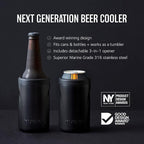 Huski Beer Cooler 2.0 | NEW | Premium Can and Bottle Holder | Triple Insulated Marine Grade Stainless Steel | Detachable 3-in-1 Opener | Works as a Tumbler | Best Gifts for Beer Lovers (Stainless)