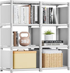 Mavivegue Book Shelf, 6 Cube Storage Organizer, DIY Bookcase, Metal Cube Bookshelf,Tall Book case for Bedroom, Living Room,Office,Closet Storage Organizer, White Cubicle Storage Rack