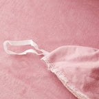 Old Pink Plush Fluffy Comforter Cover Set Queen - Ultra Soft Faux Fur Old Pink Bedding Sets 3 Pieces (1 Fuzzy Duvet Cover + 2 Pillow case) Shaggy Bed Set (Old Pink, Queen)