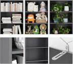 FOTOSOK 6-Tier Open Bookcase and Bookshelf, Freestanding Display Storage Shelves Tall Bookcase for Bedroom, Living Room and Office, Dark Gray