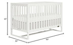 Arlo 5-in-1 Convertible Crib in White, JPMA Certified, 3 Mattress Height Settings, Non-Toxic Finish, Made of Sustainable and Sturdy Pinewood